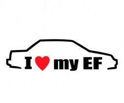 I Love My EF Honda JDM Racing Variation | Die Cut Vinyl Sticker Decal | Blasted Rat
