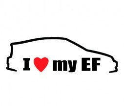 I Love My EF Honda JDM Racing Variation1 | Die Cut Vinyl Sticker Decal | Blasted Rat