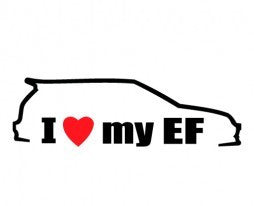 I Love My EF Honda JDM Racing Variation2 | Die Cut Vinyl Sticker Decal | Blasted Rat