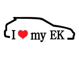I Love My EK Honda JDM Racing | Die Cut Vinyl Sticker Decal | Blasted Rat