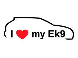 I Love My EK9 Honda JDM Racing | Die Cut Vinyl Sticker Decal | Blasted Rat