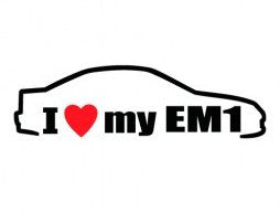 I Love My EM1 Honda JDM Racing | Die Cut Vinyl Sticker Decal | Blasted Rat