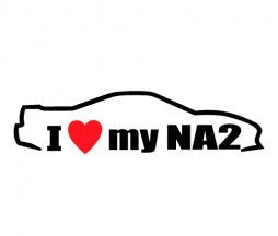 I Love My NA2 Honda JDM Racing | Die Cut Vinyl Sticker Decal | Blasted Rat