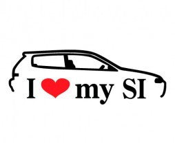 I Love My SI Honda JDM Racing | Die Cut Vinyl Sticker Decal | Blasted Rat