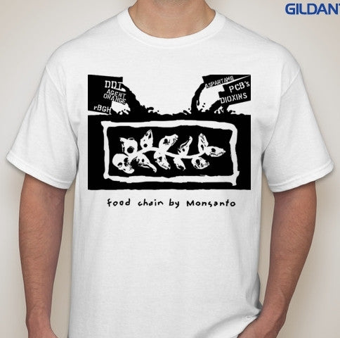 Monsanto Food Chain Agent Orange Buried Skulls T-shirt