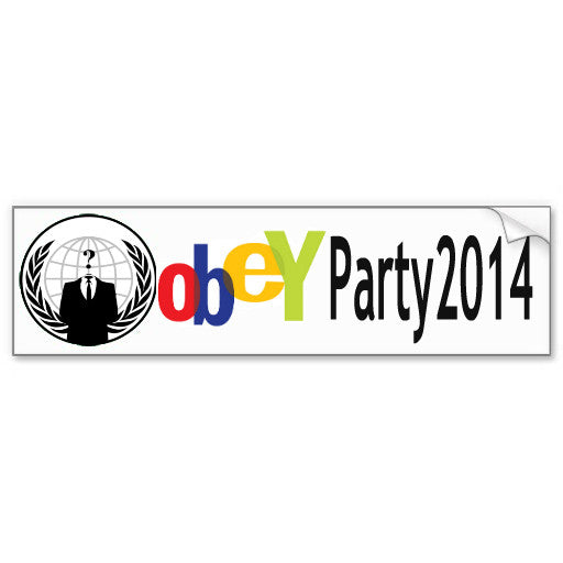 Paypal 14 OBEY Party fundraiser decal bumper sticker