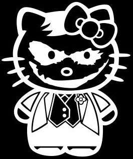 Hello Kitty the Joker from Batman - Die Cut Vinyl Sticker Decal