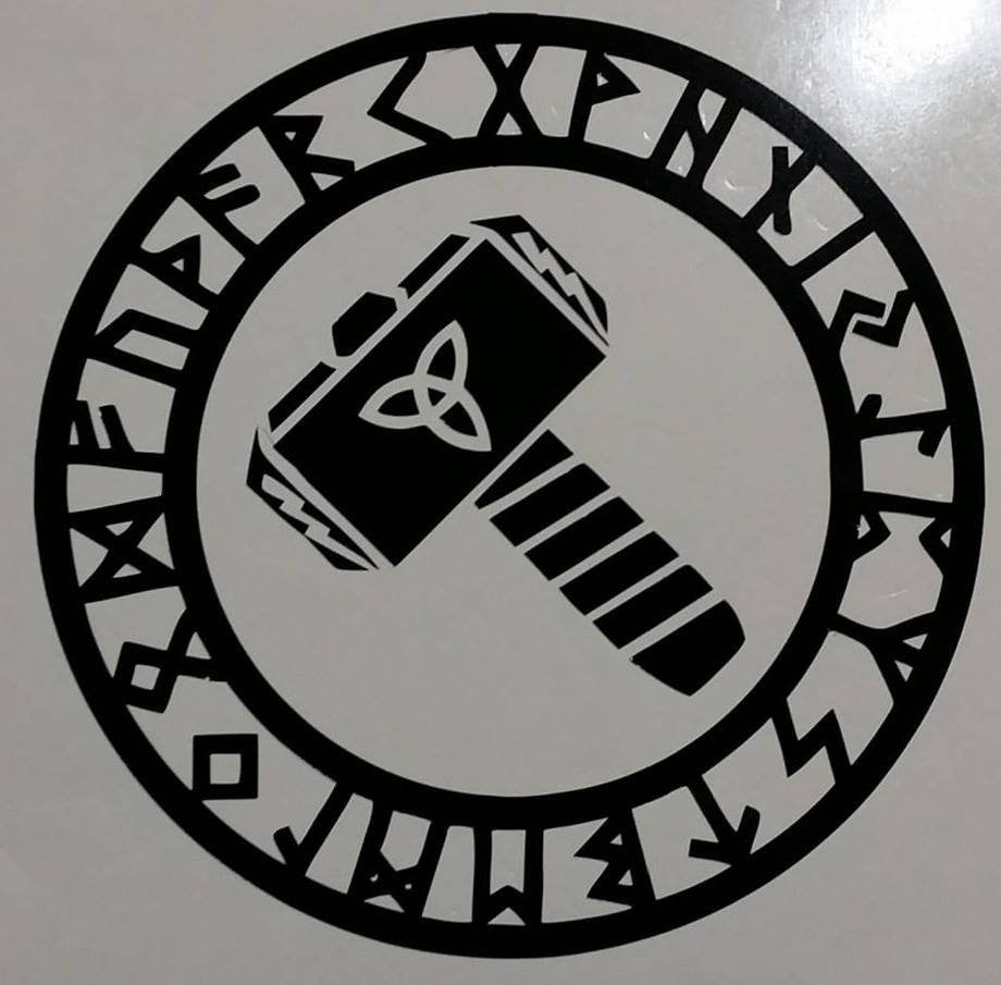 Viking Thors Hammer Triquetra Runes | Die Cut Vinyl Sticker Decal