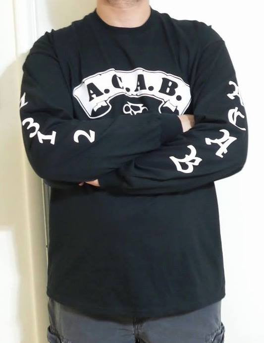 ACAB Long Sleeve T-shirt With Sleeve Logos | Blasted Rat