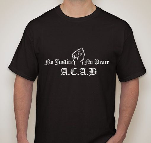 ACAB No Justice No Peace Raised Fist T-shirt