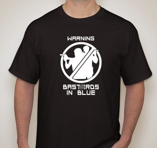 ACAB Warning Bastards In Blue T-shirt