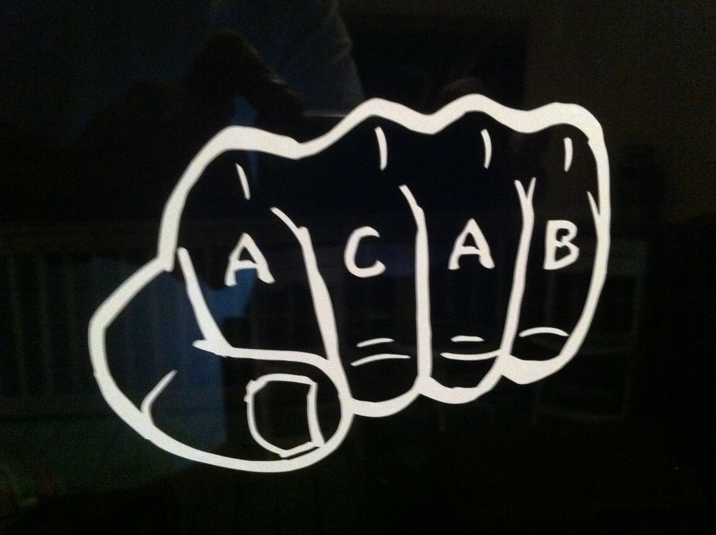 A.C.A.B Knuckles Fist Bump Die Cut Vinyl Sticker Decal
