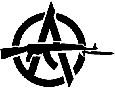 Anarchy Logo With AK47 |  Die Cut Vinyl Sticker Decal | Blasted Rat