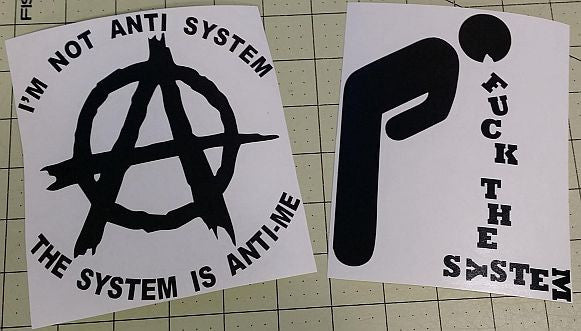 Anarchy System Is Anti Me Fuck The System Migraine Man Combo Pack | Die Cut Vinyl Sticker Decal