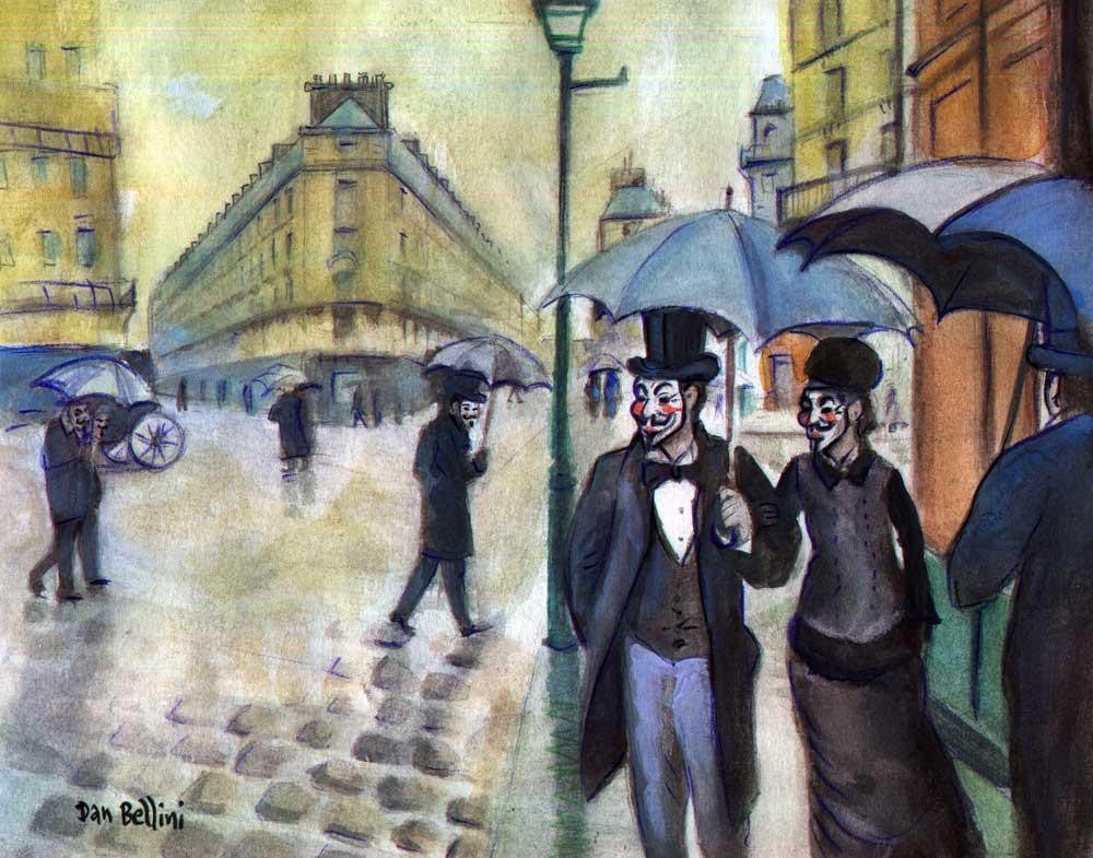 Anonymous Paris Street Rainy Day Gustave Caillebotte | Dan Bellini Occupy Art Print | Blasted Rat