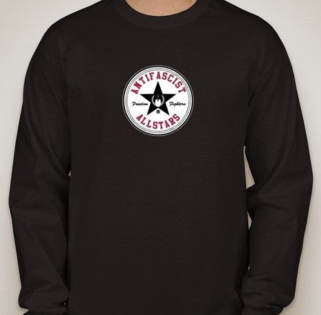Anonymous Antifascist Antifa Allstars Long Sleeve Smaller Logo T-shirt | Blasted Rat