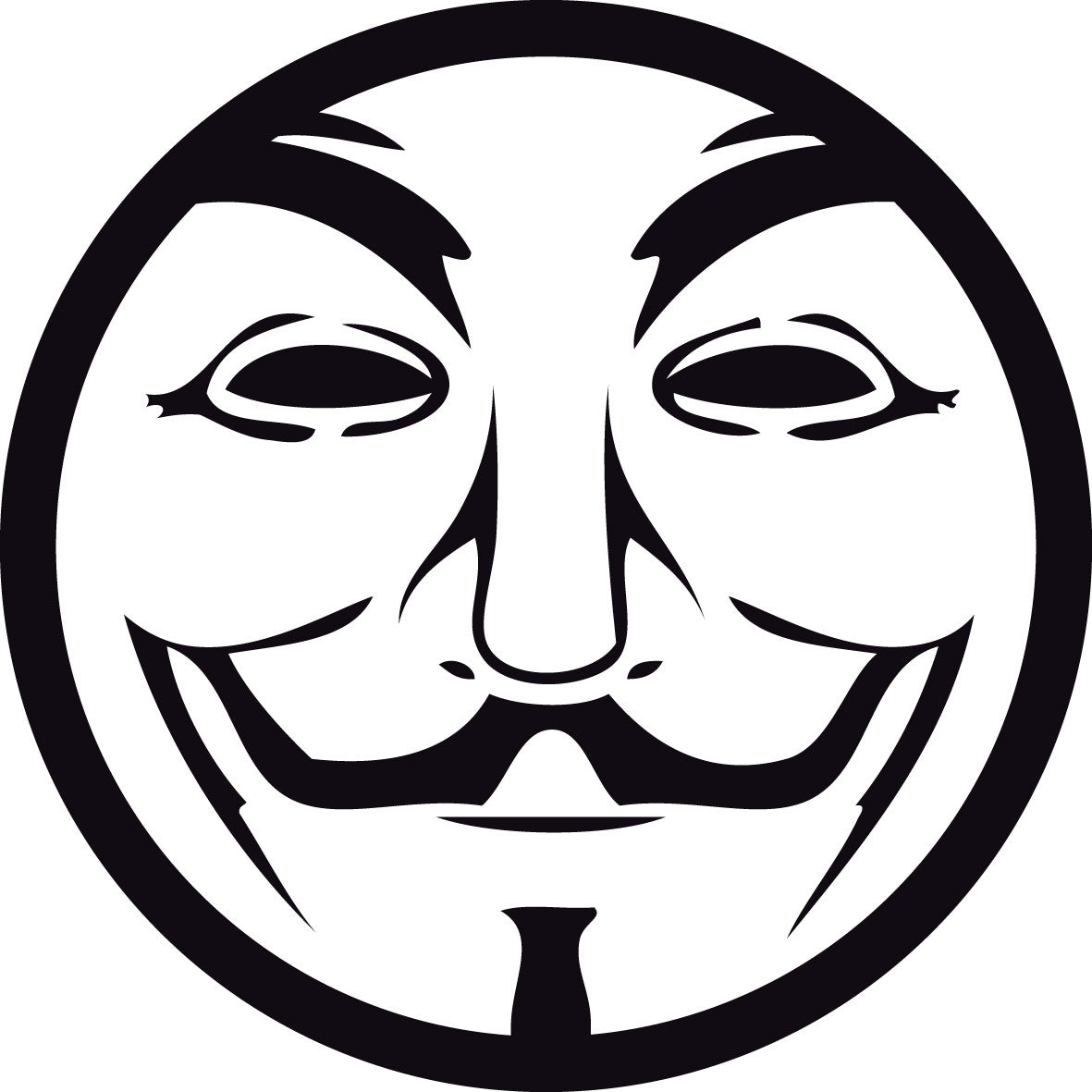 Anon Sticker Anonymous Guy Fawkes Mask Circle | Die Cut Vinyl Sticker Decal | Blast ...