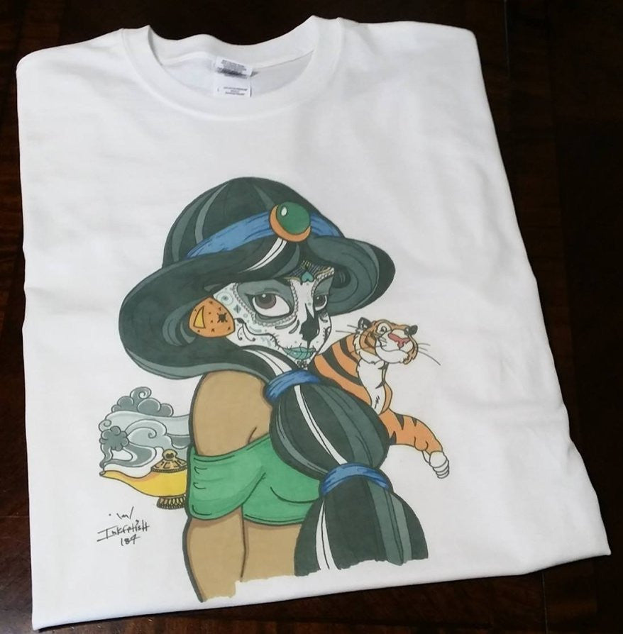 Day of the Dead | Disney Princess Jasmine T-shirt | Blasted Rat