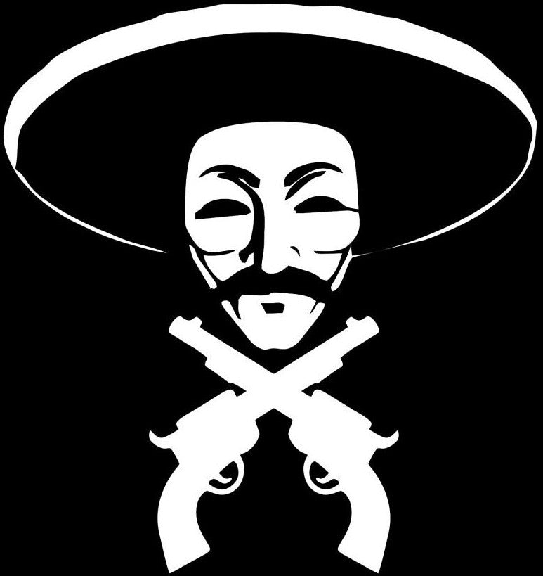 Anonymous Bandito Die Cut Vinyl Sticker Decal