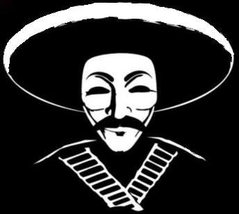 Anonymous Sombrero with Bullet Belt Die Cut Vinyl Sticker Decal