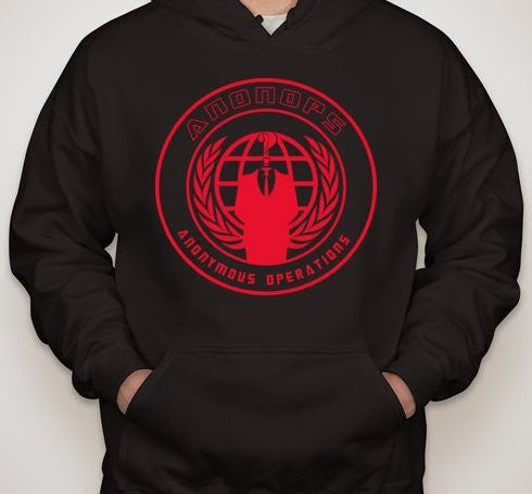 Anonymous Anonops Crest Red Art Hoodie