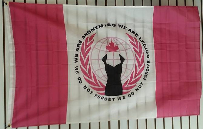 Anonymiss Canada Anonymous Crest Credo Large Flag 5x3 Feet ANON Banner