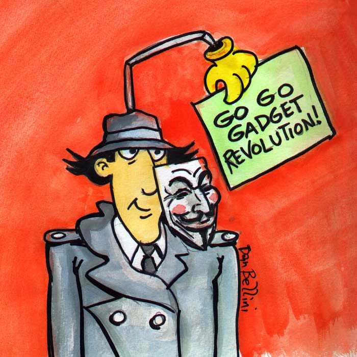 Anonymous Inspector Gadget | Dan Bellini Occupy Art Print | Blasted Rat