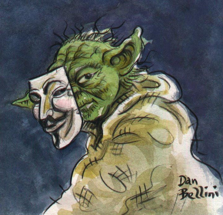 Anonymous Yoda Star Wars | Dan Bellini Occupy Art Print | Blasted Rat