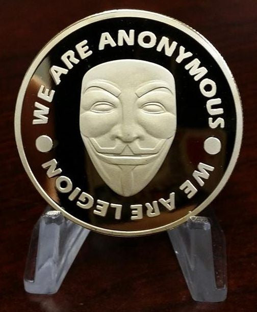 Anonymous Crest With Mask And Credo Investment-grade Copper Collectible Coin Souvenir Silver And Gold Plated