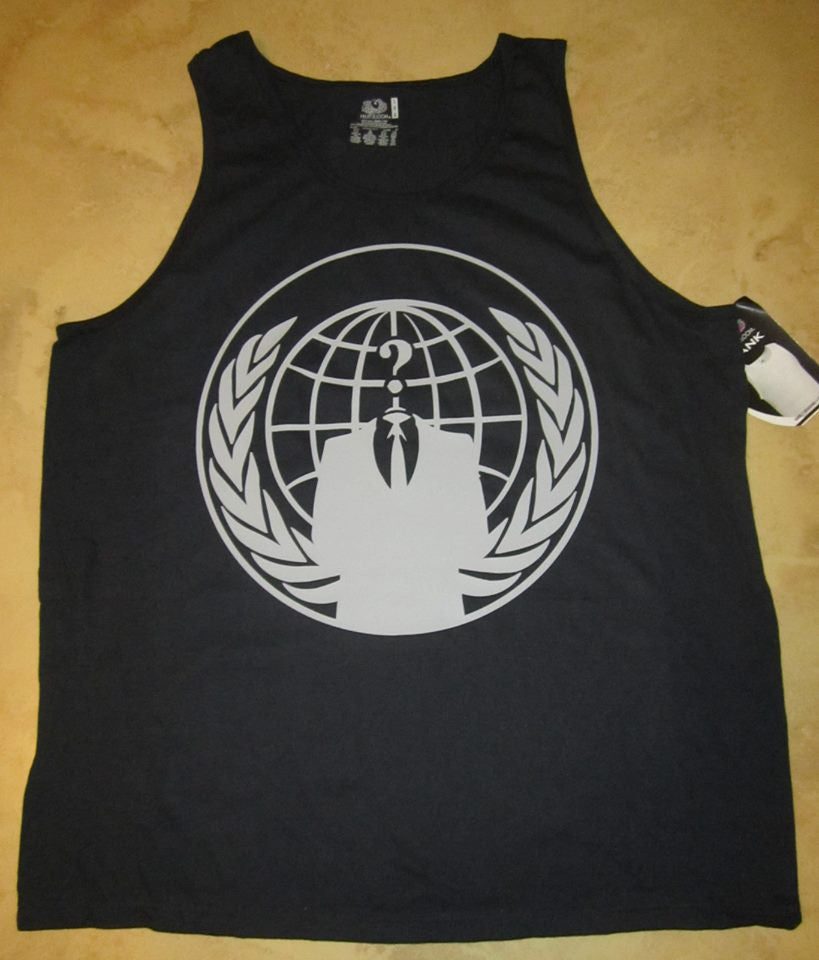 Anonymous Crest Ghost Gray Art Tank Top