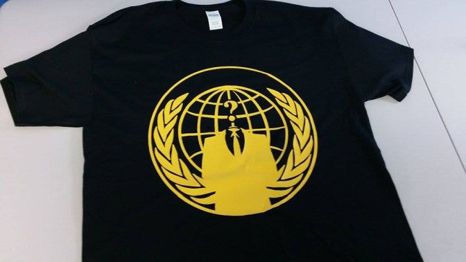 Anonymous Crest Yellow Art Guy Fawkes T-shirt