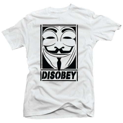 Anonymous Disobey T-shirt in Black Print | Blasted Rat