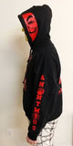 Anonymous Anarchist Disobey Fully Decked With Red Hood Mask Anarchy Symbol Sleeve Print Hoodie