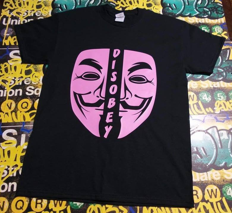 Anonymous Disobey Pink Mask T-shirt