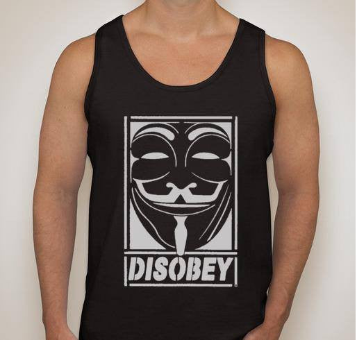 Anonymous Disobey Ghost Gray Art Tank Top