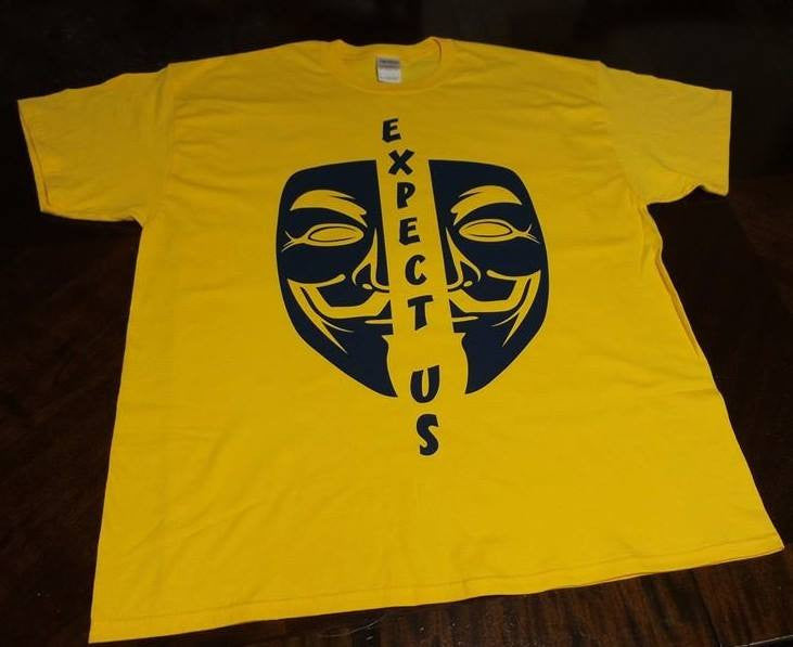 Anonymous Expect Us Dark Blue Mask T-shirt