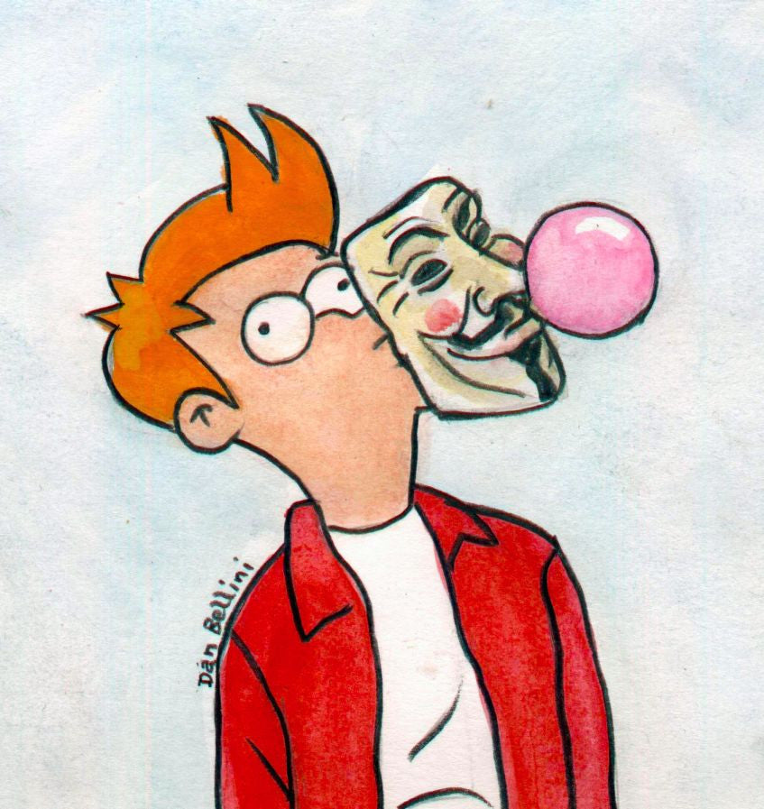 Anonymous Futurama Fry | Dan Bellini Occupy Art Print | Blasted Rat