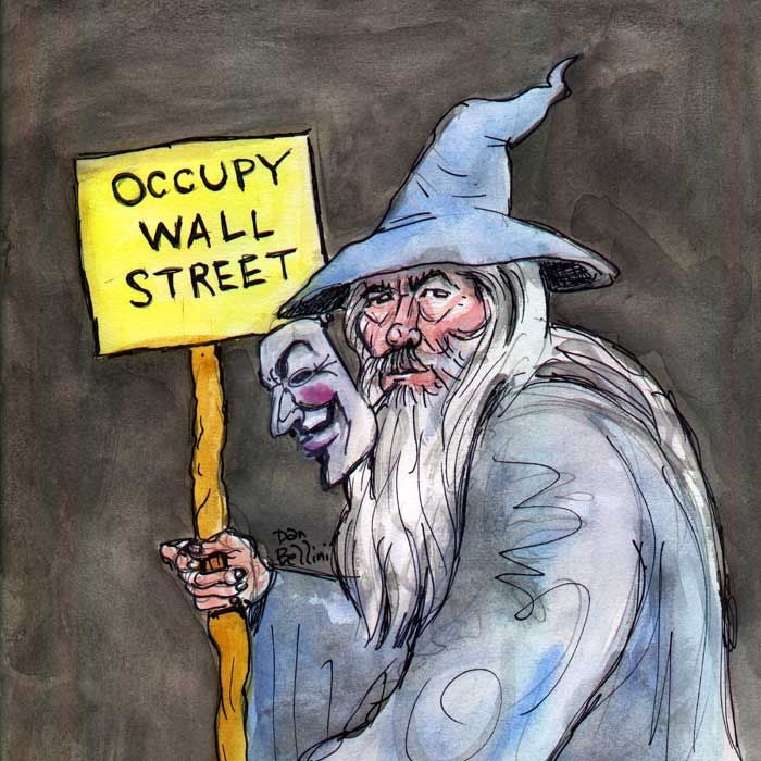 Anonymous Gandalf Wizard Lord Of The Rings | Dan Bellini Occupy Art Print | Blasted Rat