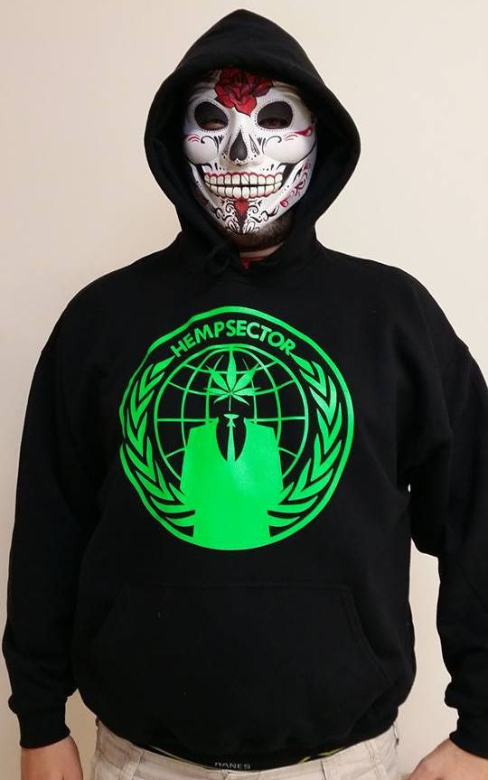 Anonymous Hempsector Green Art Cannabis Hoodie