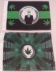 Anonymous Hempsector 15x12" Mini Flag & Weed Leaf Mini Flag Machine Code Combo