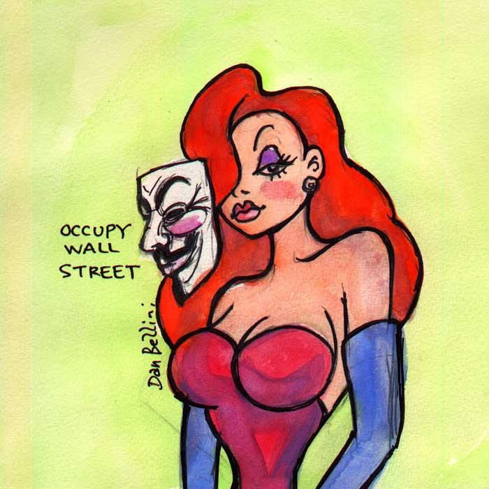 Anonymous Jessica Rabbit Bugs Bunny | Dan Bellini Occupy Art Print | Blasted Rat