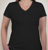 Anonymous Ladies V-Neck T-shirt With Any Design From The Shop Black
