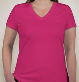Anonymous Ladies V-Neck T-shirt With Any Design From The Shop Cyber Pink