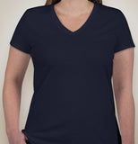 Anonymous Ladies V-Neck T-shirt With Any Design From The Shop J Navy