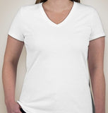Anonymous Ladies V-Neck T-shirt With Any Design From The Shop White
