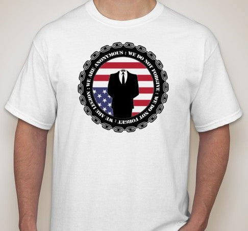 Anonymous Crest with Upside Down USA Flag T-shirt