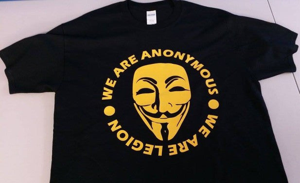 Anonymous Mask We Are Legion Yellow Art Guy Fawkes T-shirt