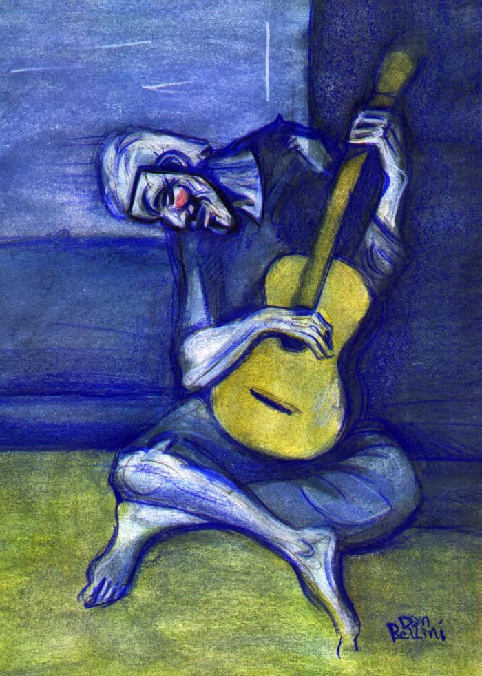 Anonymous Picasso Old Blind Guitar Player | Dan Bellini Occupy Art Print | Blasted Rat