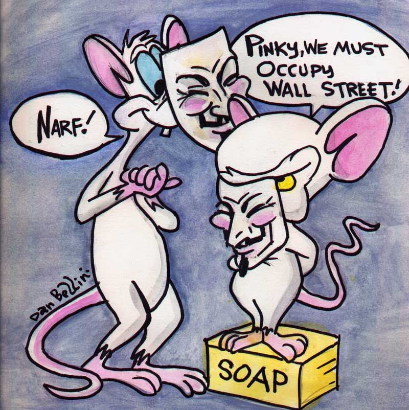 Anonymous Pinky And The Brain | Dan Bellini Occupy Art Print | Blasted Rat