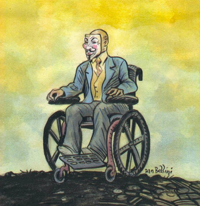 Anonymous Professor X X-Men Wheelchair | Dan Bellini Occupy Art Print | Blasted Rat